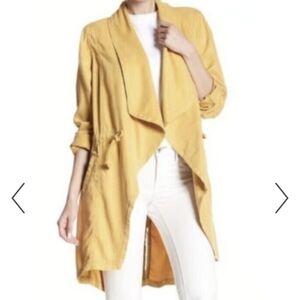 Chic Mustard Yellow Drape Jacket